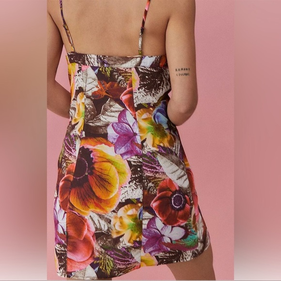 Urban Outfitters Lumi Floral Print Mini Dress Size Extra Small - Picture 3 of 6